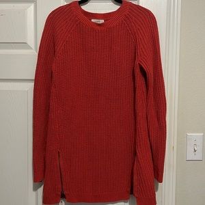 Loft, knit tunic sweater with decorative zippers at hem. M